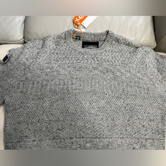 NWT - Superdry Men’s Wool Blended Ribbed Knit Sweater - Size XL - Picture 7 of 14